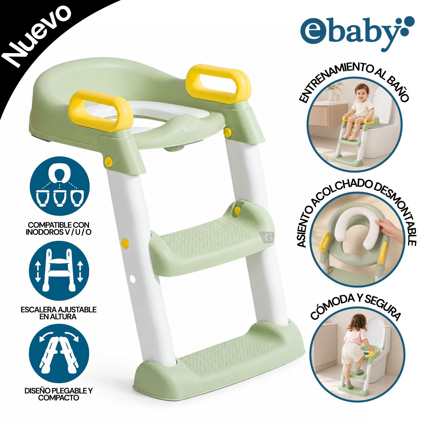Escalera de baño Ebaby - EB 903-1 Verde